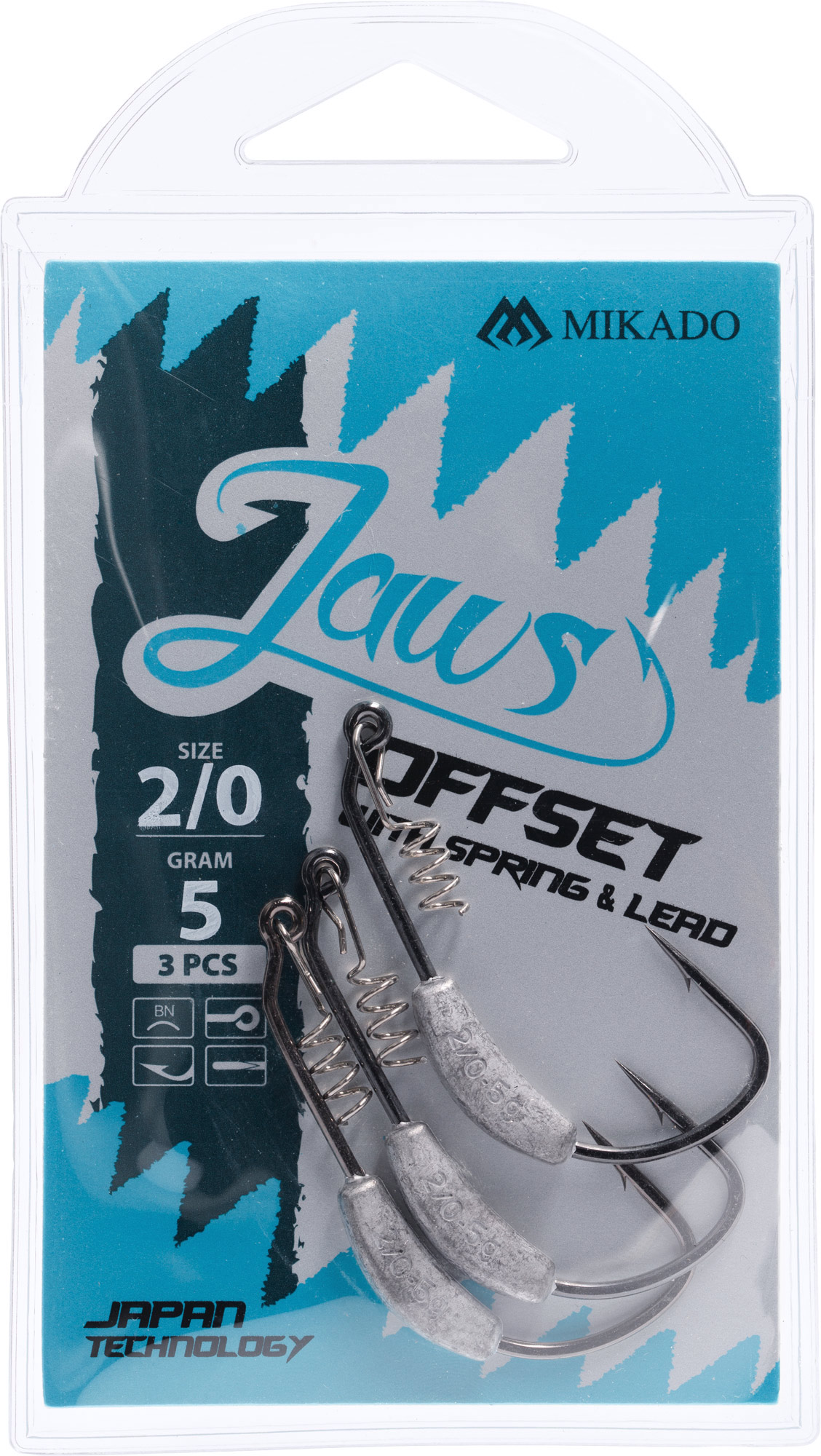 HÁČEK - JAWS OFFSET HLAVIČKY SE ZÁTĚŽÍ 7G VEL. 5/0 - 3 ks