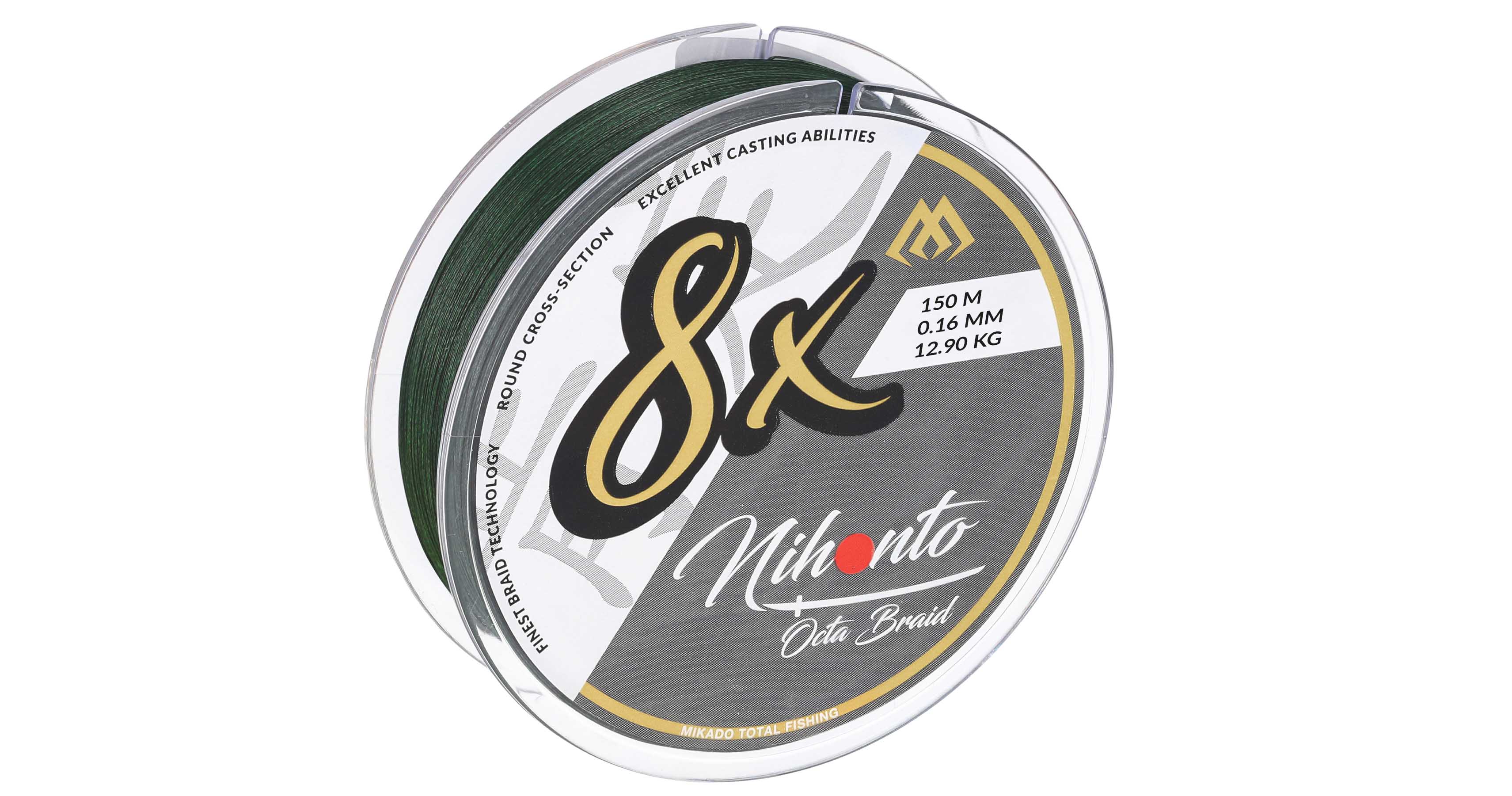 PLETENÁ ŠŇŮRA - NIHONTO OCTA BRAID - 0.20mm/18.1kg/150m - ZELENÁ - 1 cívka