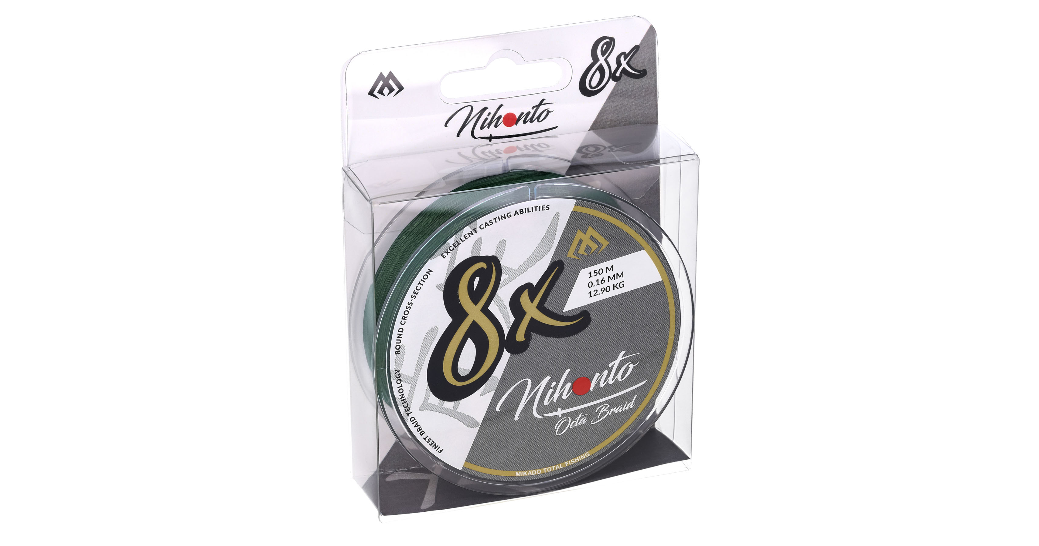 PLETENÁ ŠŇŮRA - NIHONTO OCTA BRAID - 0.20mm/18.1kg/150m - ZELENÁ - 1 cívka