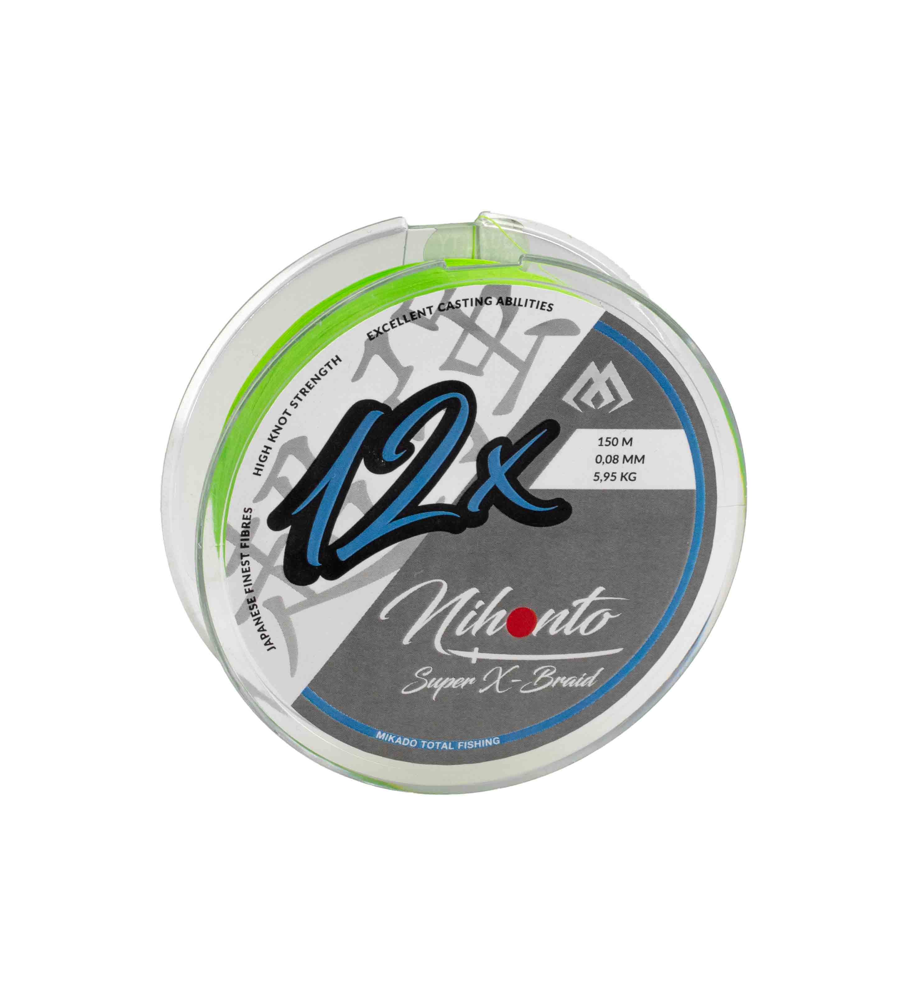 PLETENÁ ŠŇŮRA - NIHONTO SUPER X-BRAID - 0.12mm/9.83kg/150m - FLUO - 1 cívka