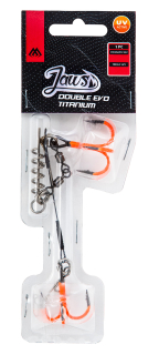PŘÍDAVNÝ TROJHÁČEK - TITANOVÝ JAWS DOUBLE EVO TITANIUM XL UV - 30 kg - trojháčky 2/0 , 1/0 - 1 ks