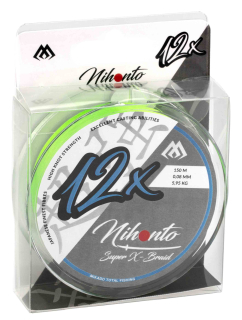 PLETENÁ ŠŇŮRA - NIHONTO SUPER X-BRAID - 0.08mm/5.95kg/150m - FLUO - 1 cívka